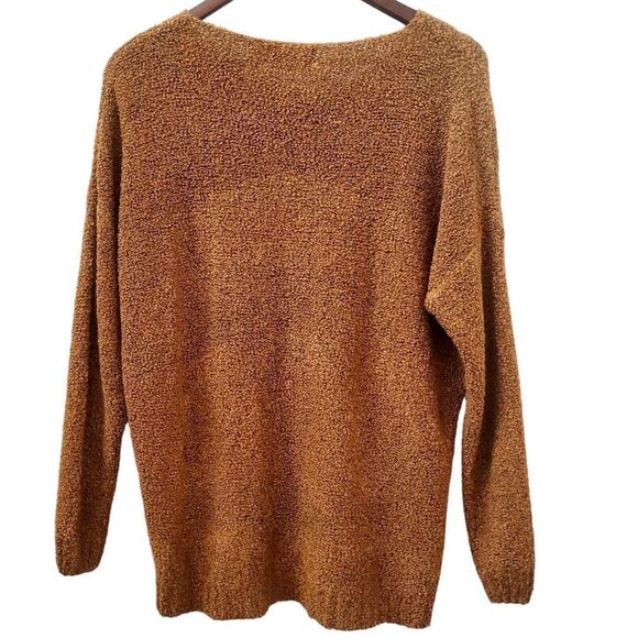 Dreamers Chunky Knit Fuzzy Sweater Size S Mustard Gold V-Neck Slouchy Womens - Picture 4 of 9